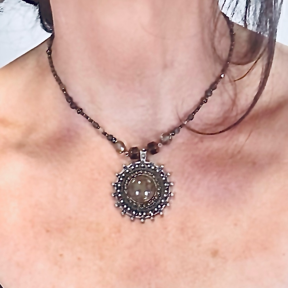 Silpada Beaded Necklace with Gorgeous Sunburst Pendant